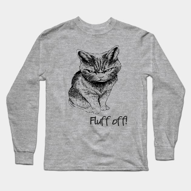 Fluff Off Cat Long Sleeve T-Shirt by Epic Byte